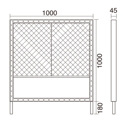 �v���X�`�b�N�t�F���X[�^���N�x�[�X�ʔ�] ���O  W1000�~D45�~H1180mm ��