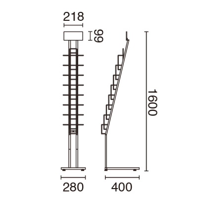 �J�^���O�X�^���h A4 7�i TCS-1 �V���o�[���^���b�N �A�W���X�^�[�t W280�~D400�~H1600mm 