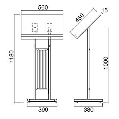 ���j���[�X�^���h[����c�i�q]�N���A�[ �a�� W560�~D380�~H1180mm 