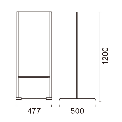 �X�����A���~���ʃX�^���h261 �ʔ�450�~900mm �A���~������3mm���~1�� 