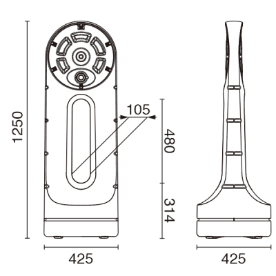 �X�^���h�T�C��  125R  �V���o�[ ���O ���� W425�~D425�~H1250mm 