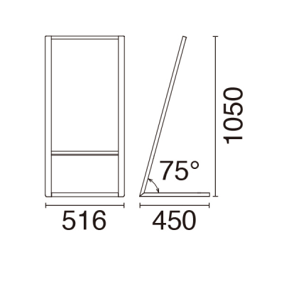 �A���~L�X�^���h264�^�C�v �ʔ�450�~900mm  ���O �A���~������3mm�� 