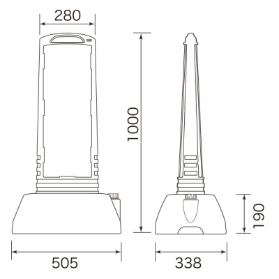 �X�������[�h�T�C�� ����[�����֎~]�O���[ �E�G�C�g�t W505�~D338�~H1000mm 