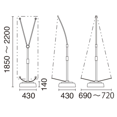 �o�i�[�X�^���h Y-BAND-LIGHT�iQSB-LIGHT�j�^�C�v  ���O ���� W550�`650mm�o�i�[�Ή�