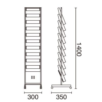 �p���t���b�g�X�^���h A4 10�i  1��  �X�g�b�p�[�t�L���X�^�[ W300�~D350�~H1400mm 