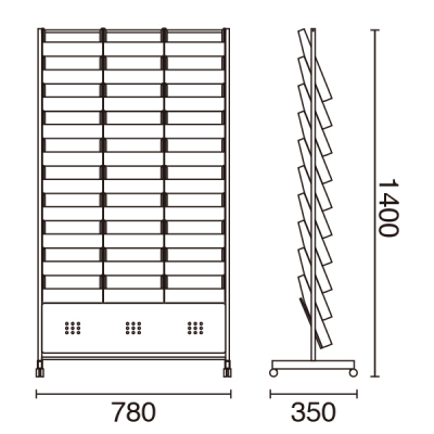 �p���t���b�g�X�^���h A4 10�i  3�� �X�g�b�p�[�t�L���X�^�[ W780�~D350�~H1400mm 
