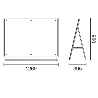 �A�N�����p�l���X�^���hAPS ���[�^�C�v �Ж� �A���~�A���}�C�g�d�グ W1269�~H980mm A0�� 