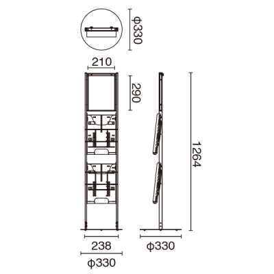 SCP�T�C�����J�^���O�X�^���h �u���b�N�d�؉��� W330�~D330�~H1264mm 