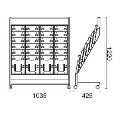 SCP�X�^���h R���[ 4��6�i �z���C�g �O�փX�g�b�p�[�t�L���X�^�[ W1035�~D425�~H1220mm 