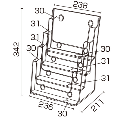 �J�^���O�P�[�X A4 4�i �t�b�N���t ���[�T�C�YW230mm 