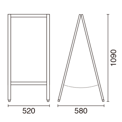 �a��A�^�{�[�h TBD70-2 ���� �ؐ� �u���b�N �`���[�N�p W520mm 