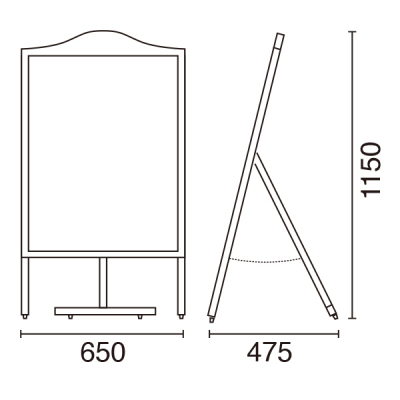 ���}�K�^���j���[�{�[�h�X�^���h YBD90-1 �Ж� �ؐ�  �}�[�J�[�p W650mm 