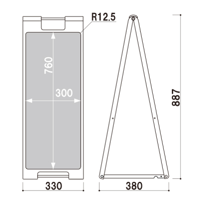 �X�^���h�v���[�gSP-921 ABS���� �C�G���[ �}�[�J�[�p W330�~H887mm 