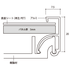 �A�P�p�l���C�g �O�ʊJ�t���[��7.5mm �p�^ ADB3-S B3 �V���o�[
