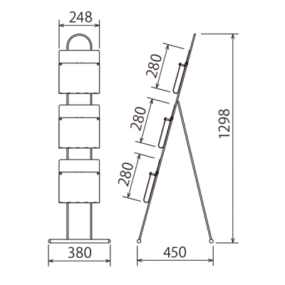 �p���t���b�g�X�^���h2507 �u���b�N W380�~H1298�~D450mm 