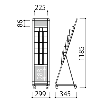 �J�^���O�X�^���h PRL-051W �z���C�g L�^ A4��1��5�i �L���p�ʔt W299�~D345H1185mm 