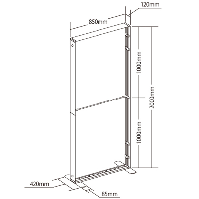 LED�Z�S���C�g�{�b�N�X�{�� ��^�f�B�X�v���C W850�~H2,000mm