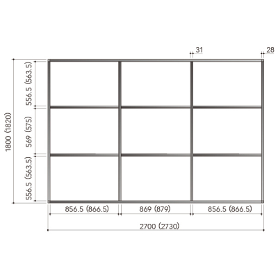 FP�V�X�e�� M�^�C�v�Z�b�g �Ŕt���[�� FP-M9A 3��3�i W2,700�~H1,800mm
