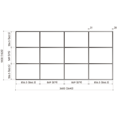 FP�V�X�e�� M�^�C�v�Z�b�g �Ŕt���[�� FP-M10A 4��3�i W3,600�~H1,800mm