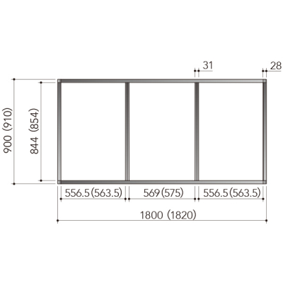 FP�V�X�e�� M�^�C�v�Z�b�g �Ŕt���[�� FP-M4A 3��1�i W1,800�~H900mm