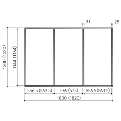 FP�V�X�e�� M�^�C�v�Z�b�g �Ŕt���[�� FP-M5A 3��1�i W1,800�~H1,200mm