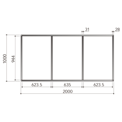 FP�V�X�e�� M�^�C�v�Z�b�g �Ŕt���[�� FP-M7 3��1�i W2,000�~H1,000mm
