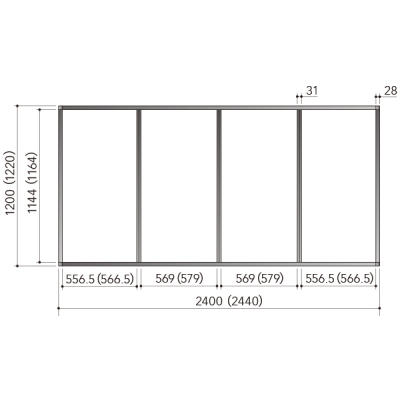 FP�V�X�e�� M�^�C�v�Z�b�g �Ŕt���[�� FP-M8A 4��1�i W2,400�~H1,200mm