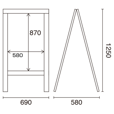 �n�C�O���[�hA�^�u���b�N�{�[�h �`�[�N�F TE-120 W580�~H870mm