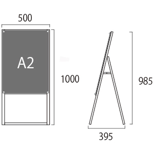 ���X�^���h BPSSK-A2KB �Ж� �A���~�A���}�C�g�d�グ �� W500�~H985mm A2 