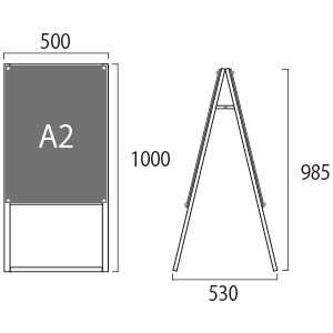 ���X�^���h BPSSK-A2RB ���� �A���~�A���}�C�g�d�グ �� W500�~H985mm A2 