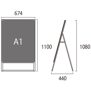 ���X�^���h BPSSK-A1KB �Ж� �A���~�A���}�C�g�d�グ �� W674�~H1080mm A1 