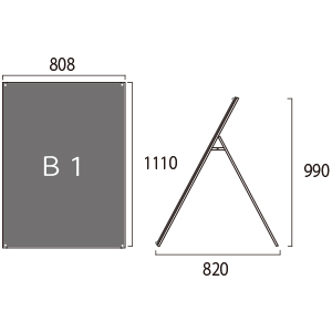 ���X�^���h BPSSK-B1LKB �Ж� �A���~�A���}�C�g�d�グ �� W808�~H990mm B1 