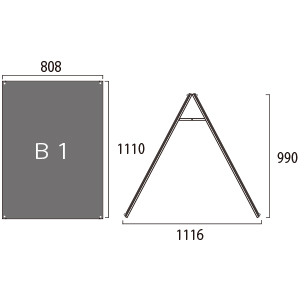 ���X�^���h BPSSK-B1LRB ���� �A���~�A���}�C�g�d�グ �� W808�~H990mm B1 