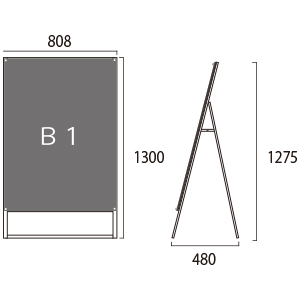 ���X�^���h BPSSK-B1KB �Ж� �A���~�A���}�C�g�d�グ �� W808�~H1275mm B1 
