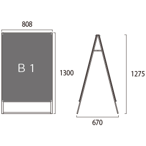 ���X�^���h BPSSK-B1RB ���� �A���~�A���}�C�g�d�グ �� W808�~H1275mm B1 