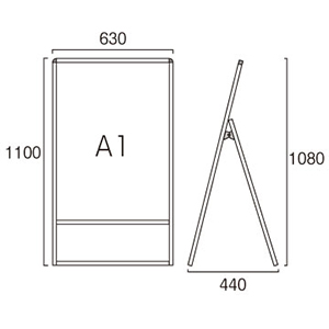 WB�o���E�X�X�^���h VASKWB-A1R ���� �A���~�A���}�C�g�d�グ W630�~H1080mm A1 