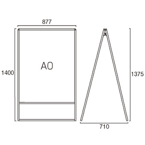 AC�o���E�X�X�^���h VASKAC-A0K �Ж� �A���~�A���}�C�g�d�グ W877�~H1375mm A0 