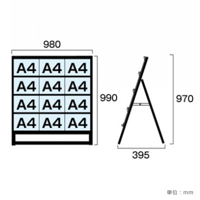 �J�[�h�P�[�X�X�^���h�Ŕ� �u���b�N BCCSK-A4Y12K  �ʔT�C�YA4���~3��4�i 