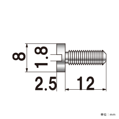 �|�s�b�N  No8-BB-2 �a�t�{���g�^�C�v ���σr�X��8�~2.5mm �l�W�aM5 �{���g12mm 