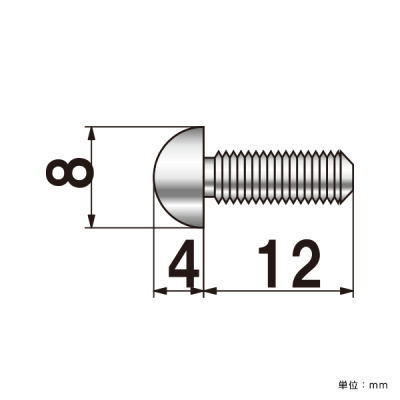 �|�s�b�N No.8-HB-8 �����^�{���g�^�C�v ���σr�X��8�~4mm �l�W�aM5 �{���g12mm 
