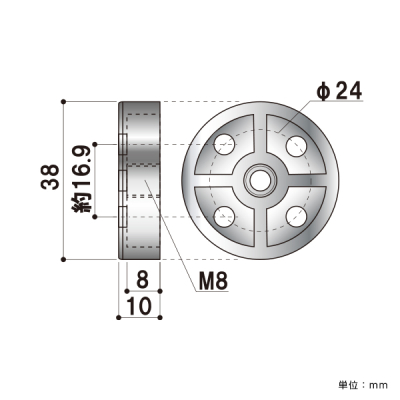 �|�s�b�N�o�[�Ǖt���L���b�v��38mm �ǖʃp�[�c 10mm�� 