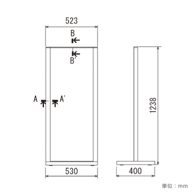 �X�^���h�Ŕ� 257 C �ʔ�450�~1200mm���� �A���~ ���O �^���[�^ 