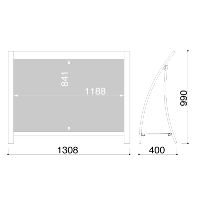 RX�r�b�N�T�C�� RX-128 �A���~���^�ޔ��h���d��  W1308mm 