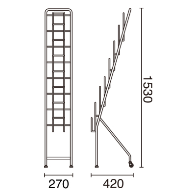 �J�^���O�X�^���h�z���C�g A4 1��7�i�L���X�^�[�t W280�~D420�~H1530mm 