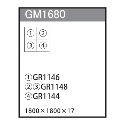 GM1680 �A�ڃO���[�� 90�p4�A