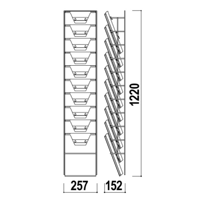 �E�H�[�����b�NA4 10�i �O���[ PRW-101S �����J�o�[�t W257�~D152�~H1220mm 
