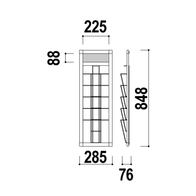 �ǖʃt���[�����b�NHRW-51M A4 1��5�i  �T�C���v���[�g�t �Œ�p�l�W�t W285�~D76�~H848mm 