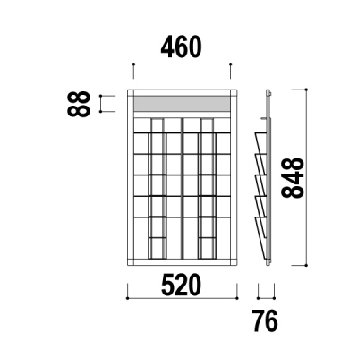 �ǖʃt���[�����b�NHRW-52M A4 2��5�i  �T�C���v���[�g�t �Œ�p�l�W�t W520�~D76�~H848mm 