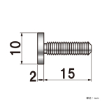 �|�s�b�N No.10-B-2 �{���g�^�C�v ���σr�X��10�~2 �l�W�aM5 �{���g15mm 