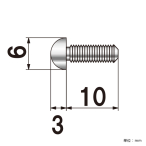 �|�s�b�N No.6-HB-7 �����^�{���g�^�C�v ���σr�X��6�~3mm �l�W�aM4 �{���g10mm 